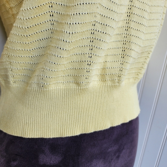 Madison+Hudson Womens Knit Yellow Sweater Puff Sleeve Rayon Petite PM - Picture 5 of 12